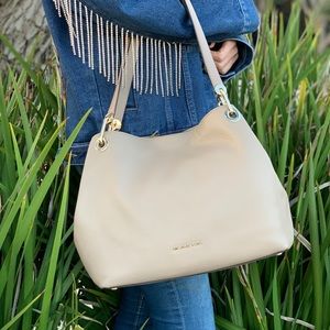 New Michael Kors Raven Large Shoulder Tote Truffle